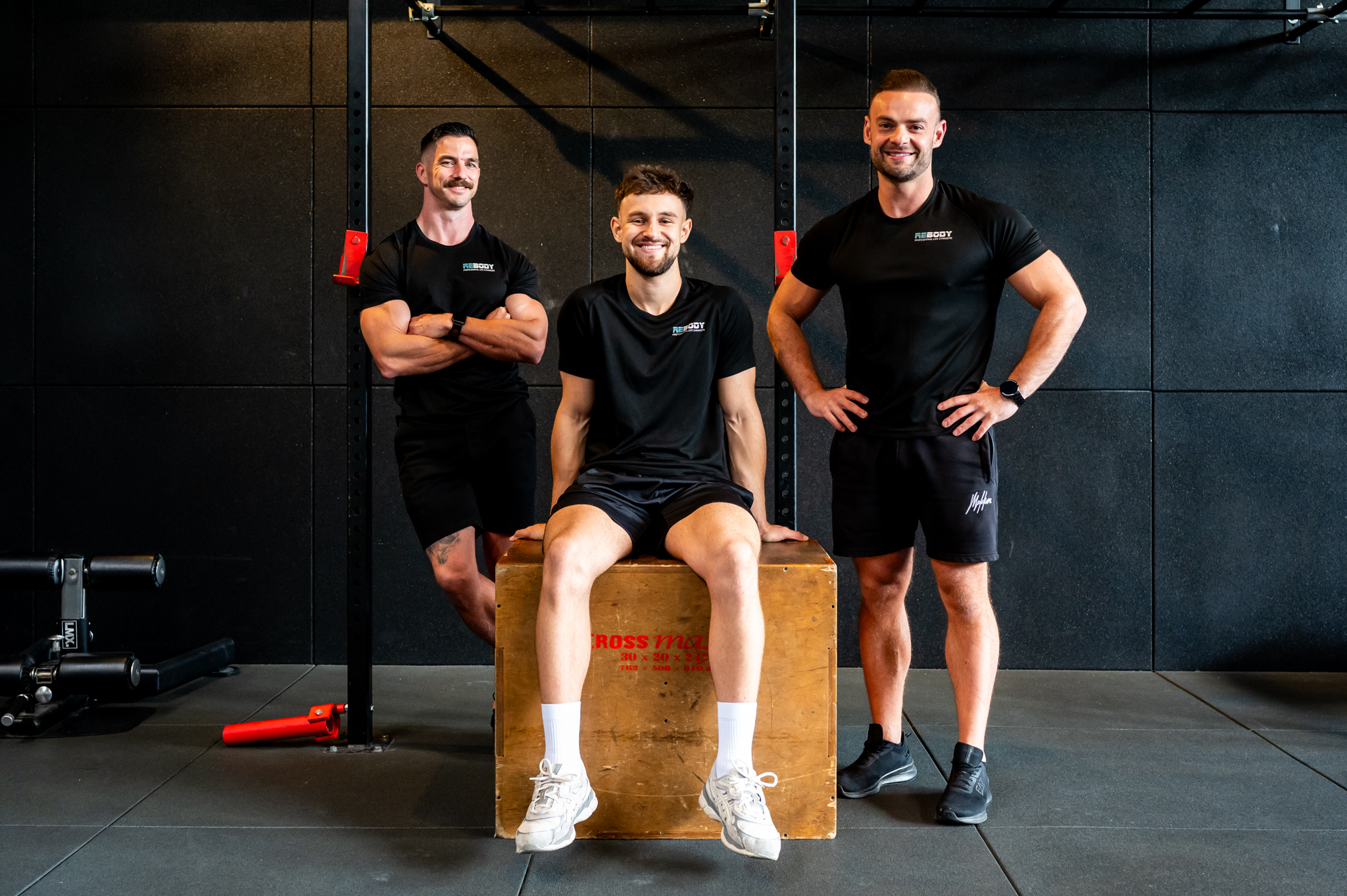 Ben, Jeroen en Kevin in de gym trots