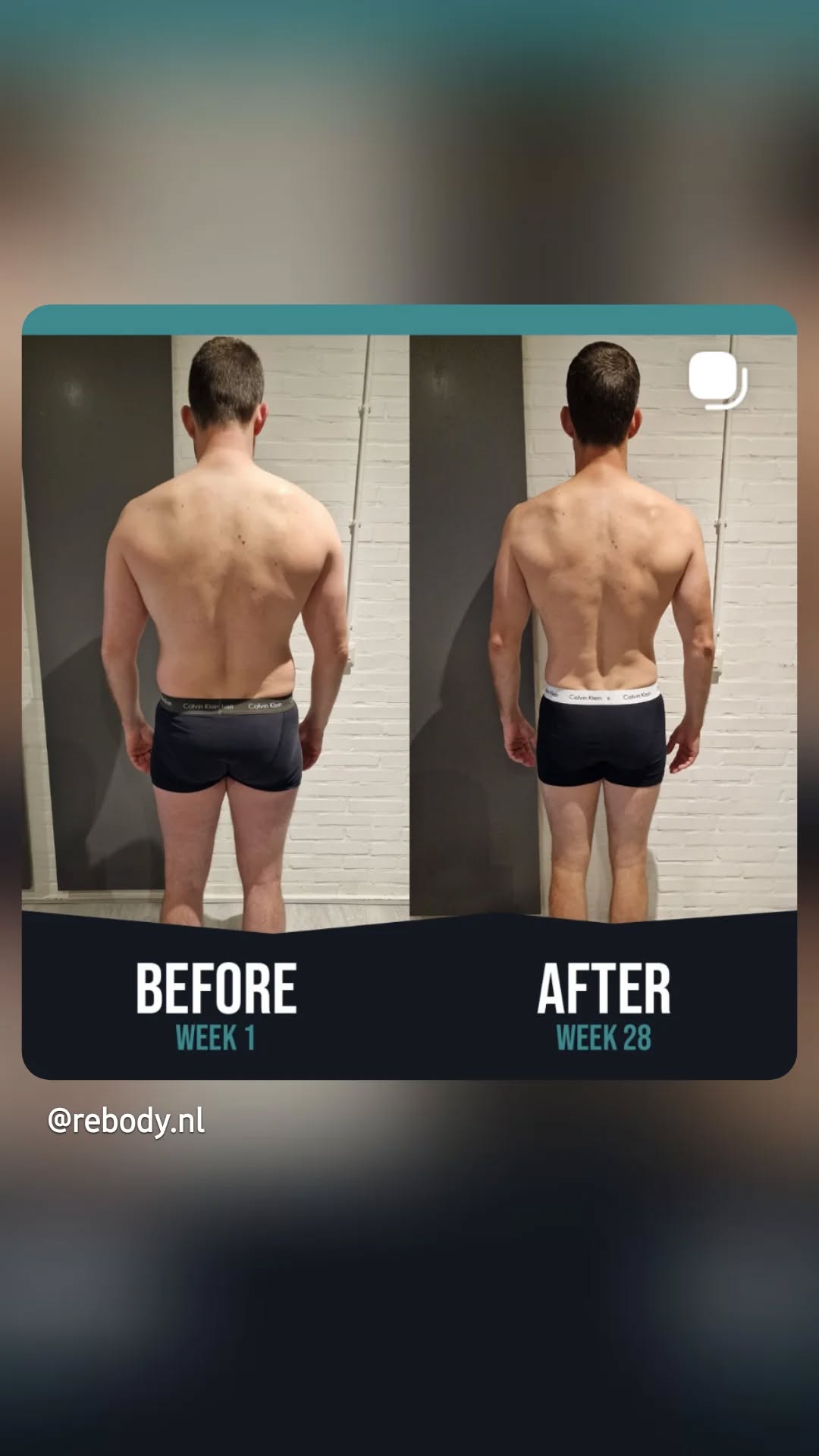 Onbekende man (11 kg in 7 maanden), transformatie bij Rebody