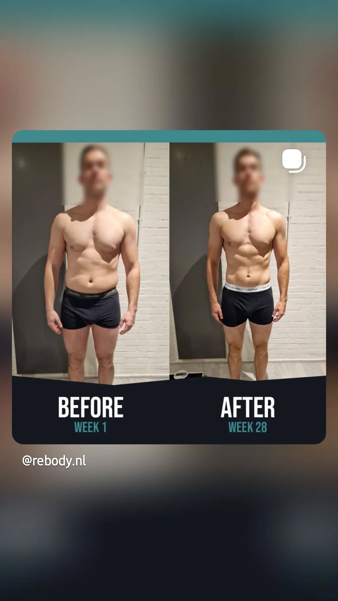 Onbekende man (11 kg in 7 maanden), transformatie bij Rebody